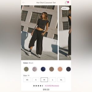 FP Movement Hot Shot Crossover Set in Black Size Medium